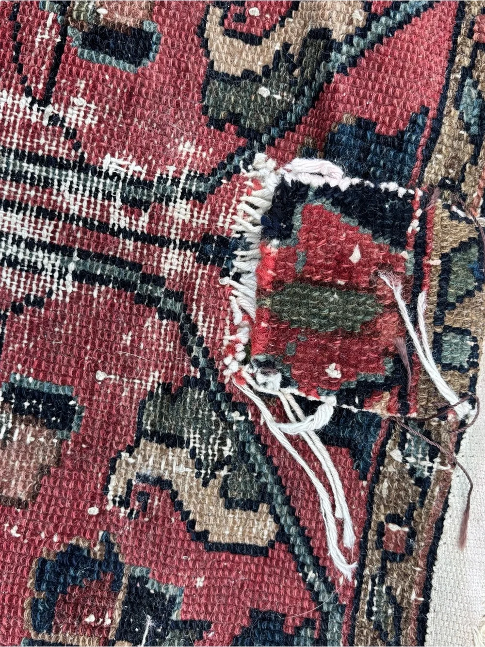 Vintage Turkish rug floor mat